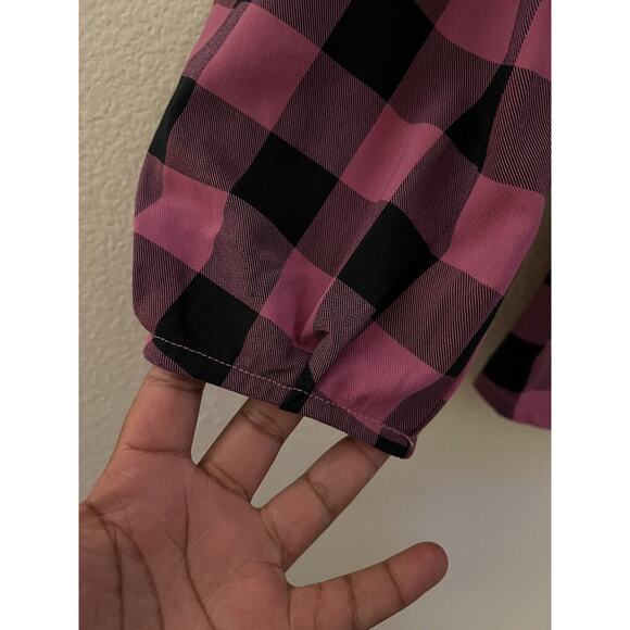 DO+BE Plaid Pink Black Blouse Top Shirt Size Small New - Picture 8 of 9